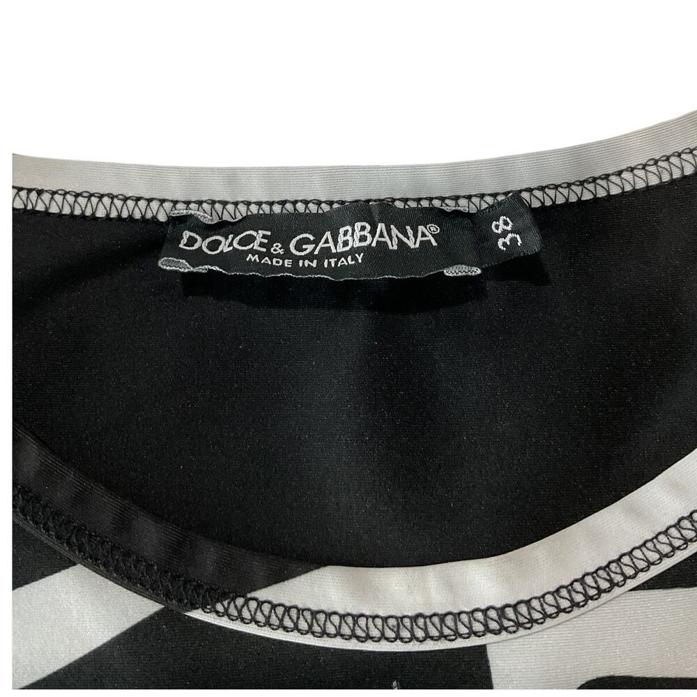 Dolce & Gabbana Printed Black Zebra T Shirt Size 38 / US 2 - Picture 5 of 6